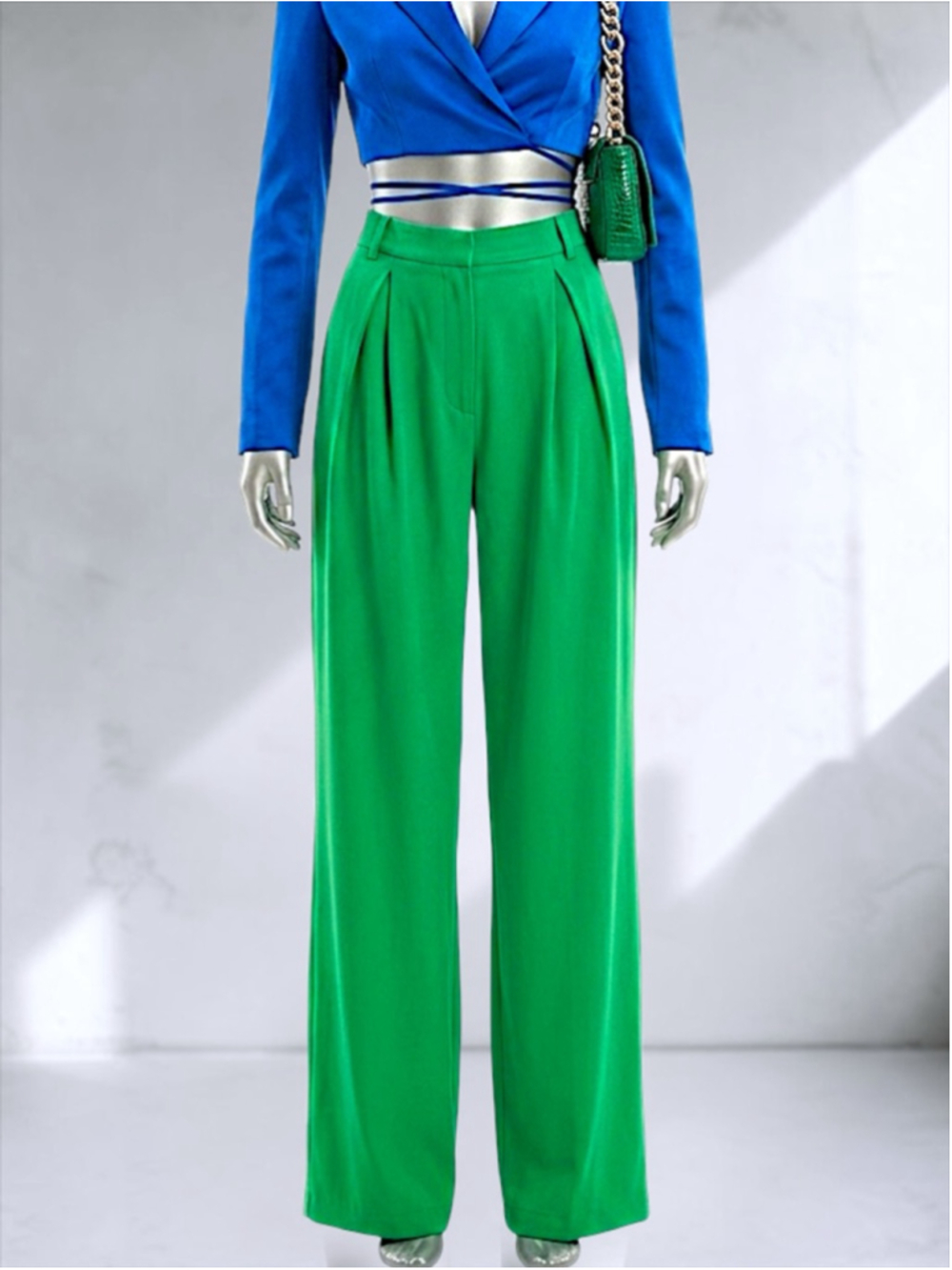 Zara Emerald Green Satin Wide Leg Trousers – Size S - Picture 10 of 12